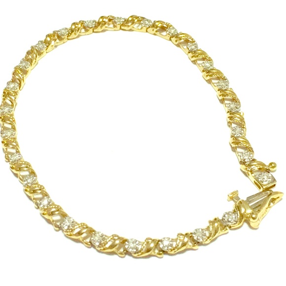 Jewelry - 10 K Tennis Bracelet with White Diamonds